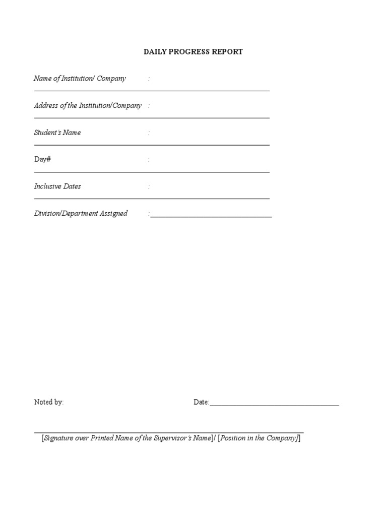 WI Portfolio DPR Entry Template PDF | PDF