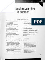 Beebe, Mottet, & Roach (2013) Chapter 11 Assessing Learning Outcomes