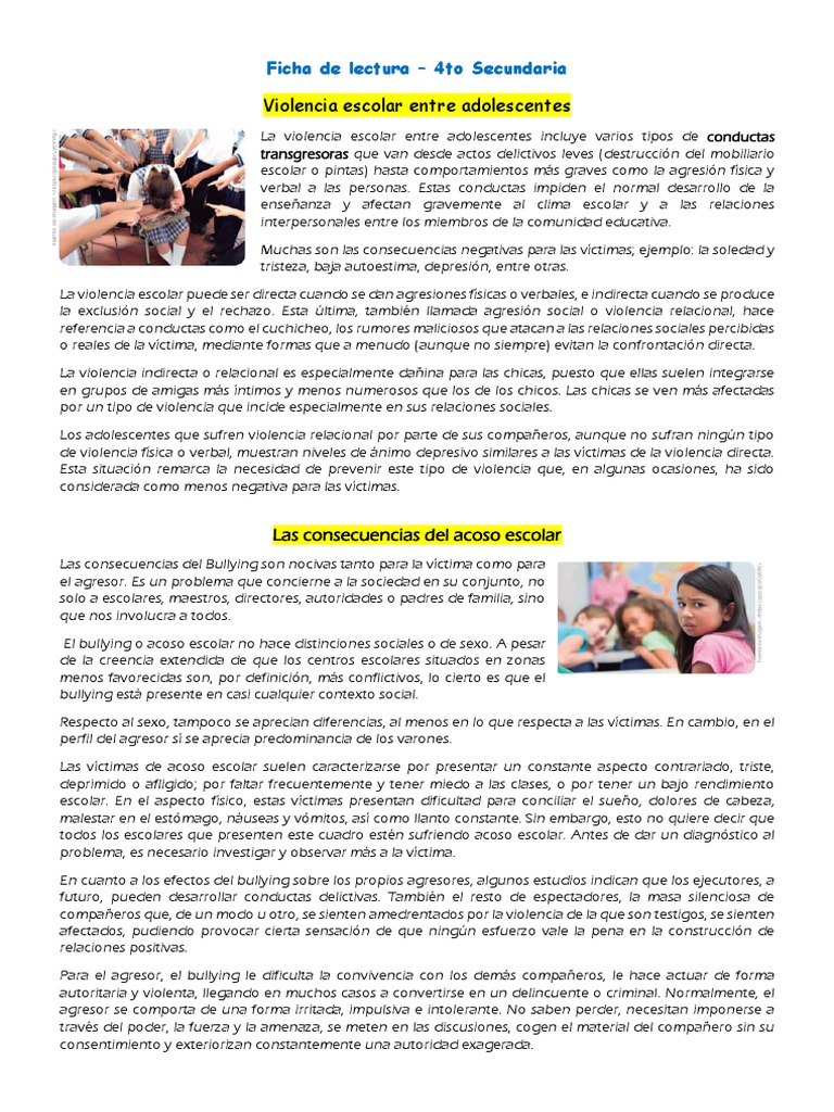 Ficha de Lectura PDF | PDF | Violencia | Agresión
