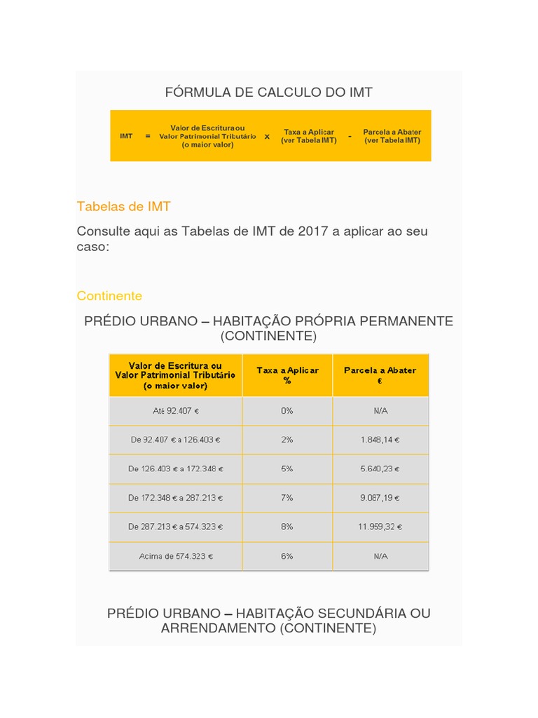 Fórmula de Calculo Do Imt PDF