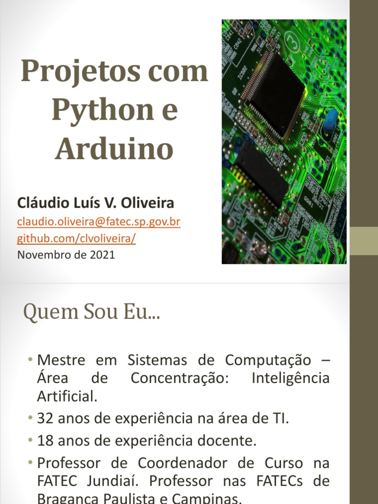 Python Arduino | Download grátis PDF | Arduino | Python (linguagem de ...