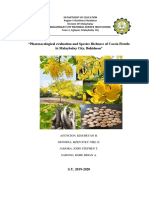 Pharmacological Evaluation and Species Richness of Cassia Fistola in Malaybalay City