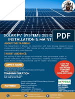 Solar PV Training Title and Dates