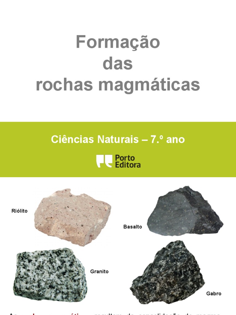 CN 7 - 1. Rochas Magmáticas - Porto Editora (Editado) | PDF | Rocha ...