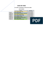 Horario de Ujieres y Servidores Mes de Marzo