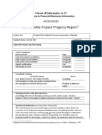Diploma in Financial Business Informatics Weekly Project Progress Report