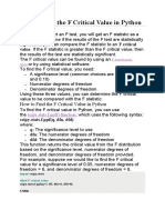 How To Find The F Critical Value in Python