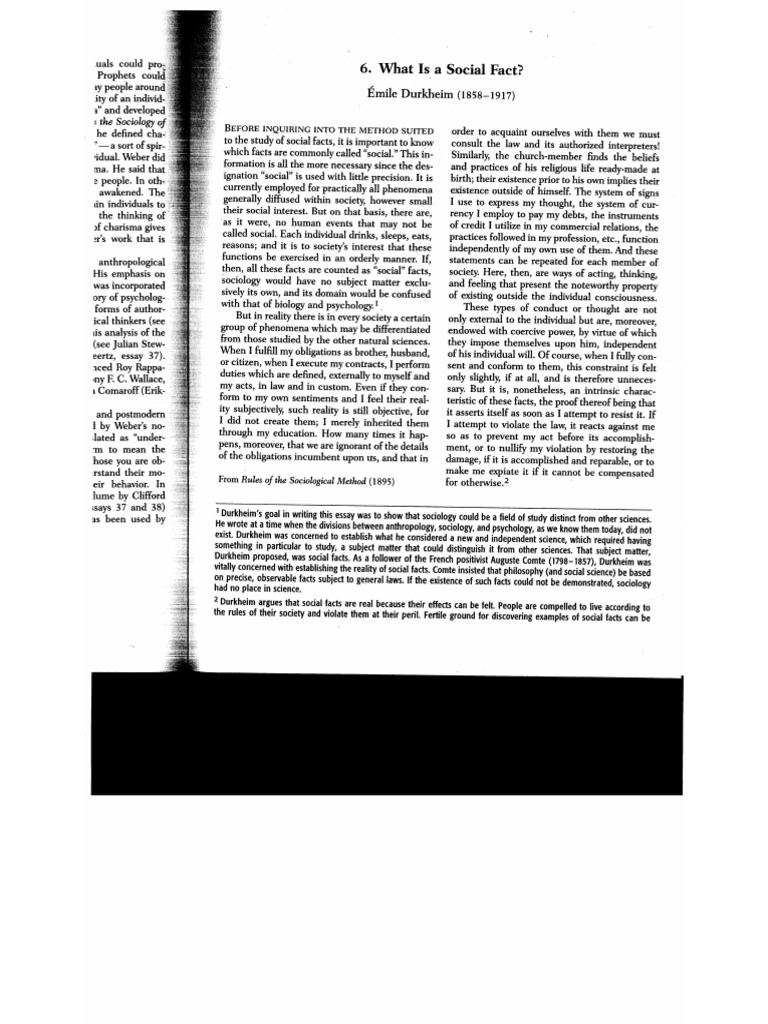 Durkheim (Social Fact) PDF PDF