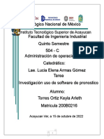 Tecnológico Nacional de México - Uso de software de pronóstico
