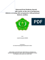 Metrik Kualitas Pada Tingkat Skrining Diabetes Pasca Persalinan Setelah Kehamilan Dengan Diabetes Melitus Gestasional