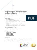 Requisitos para La Celebración de Eventos Culturales