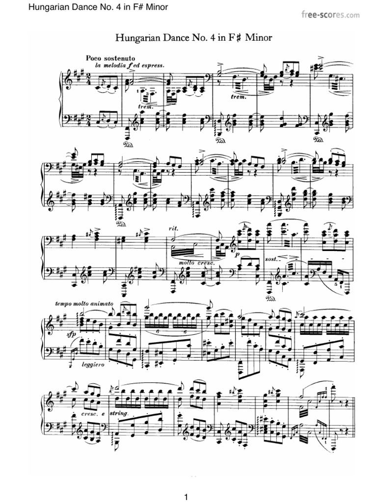 Brahms Hungarian Dance No 4 Piano Solo Pdf