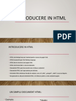 Introducere in HTML