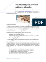 El Orden y La Limpieza para Prevenir Accidentes Laborales PDF
