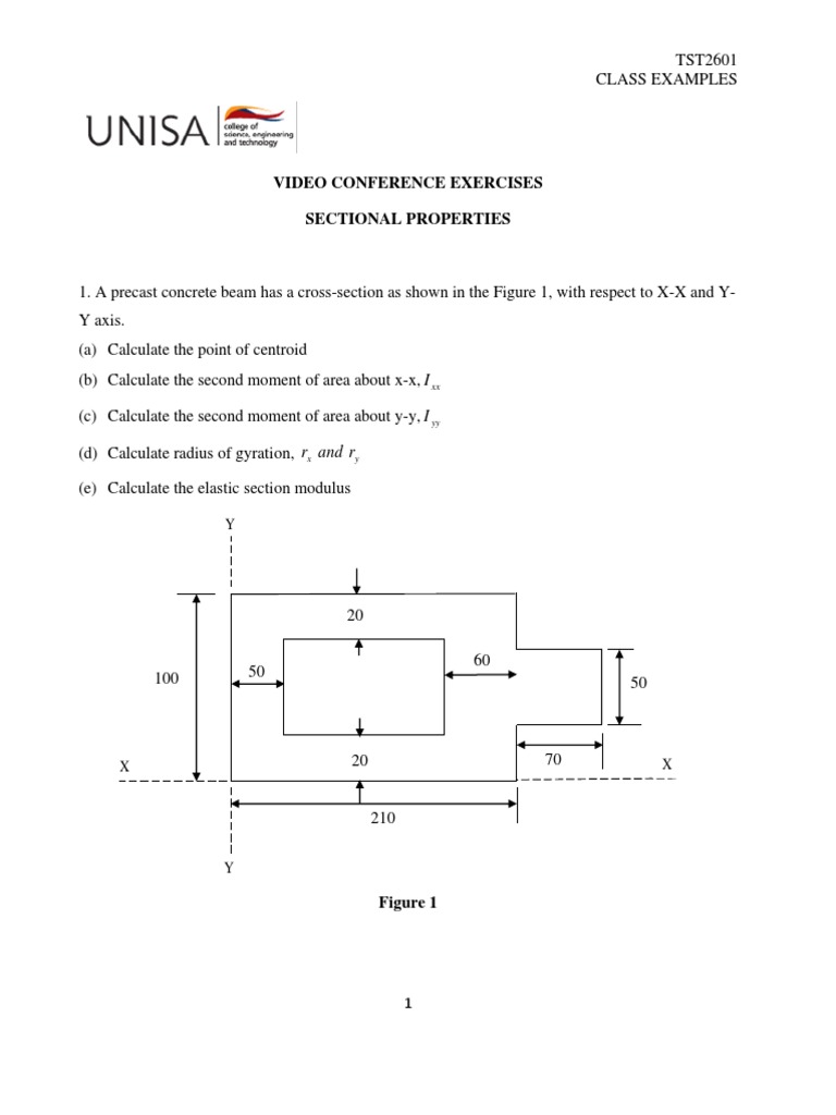 Sectional Properties Examples PDF Mechanics Metrology