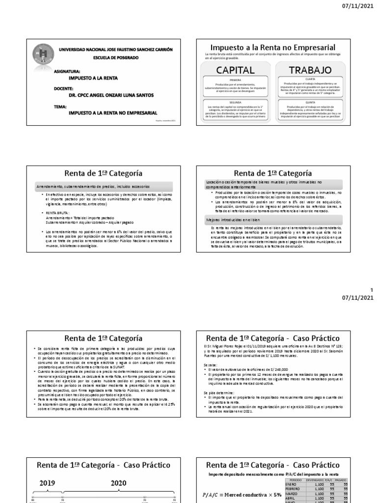Clase Ii Imp Renta | PDF | Impuesto sobre la renta | Impuestos