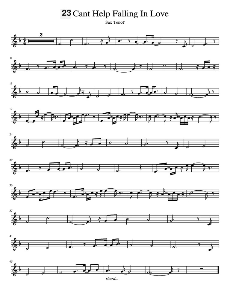 23 Cant Help Falling in Love Sax Tenor PDF PDF