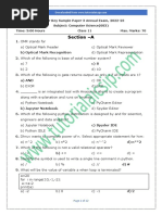 Answer Key Sample Paper 3