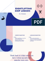 Siop Model Weightlifting Lesson Plan Powerpoint