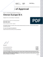 Omron Iso 9001 Certificate en