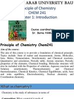 BAU Principle of Chemistry CHEM 241 Chapter 1 Introduction