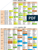 Horário escolar matutino e vespertino