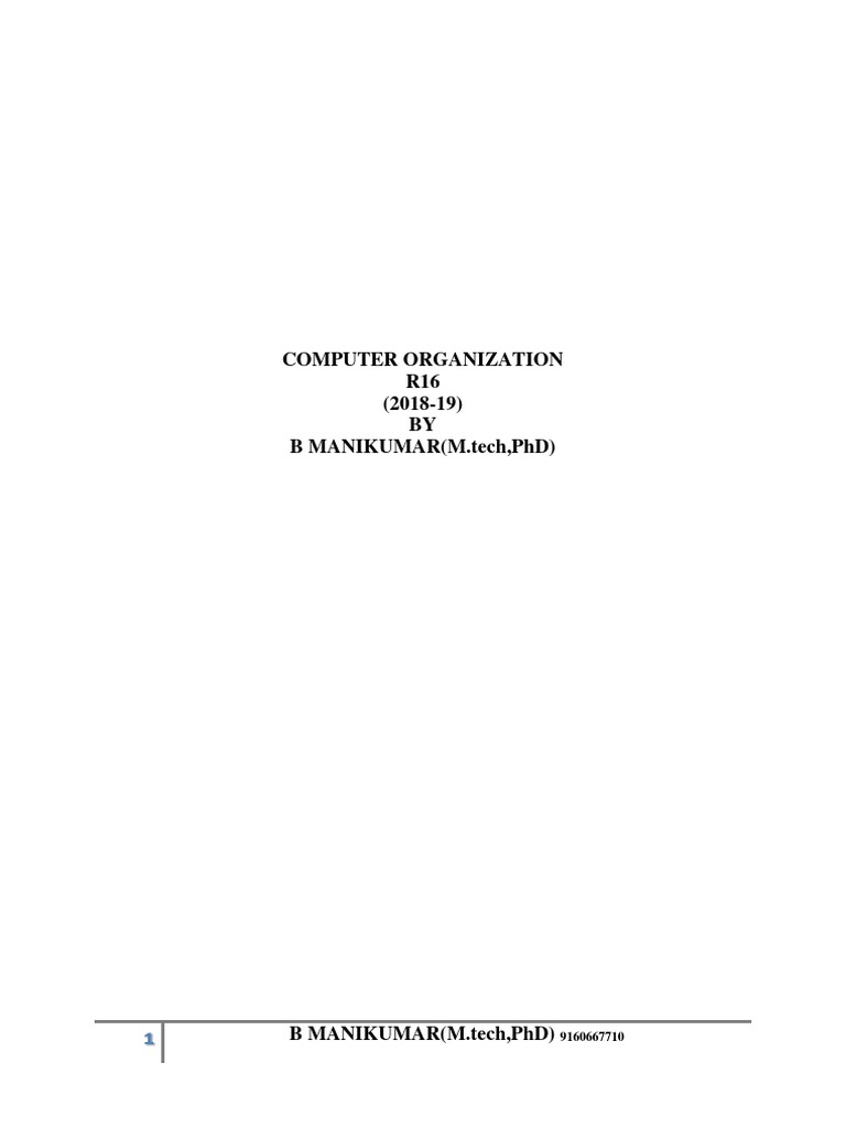 Computer Organisation | PDF