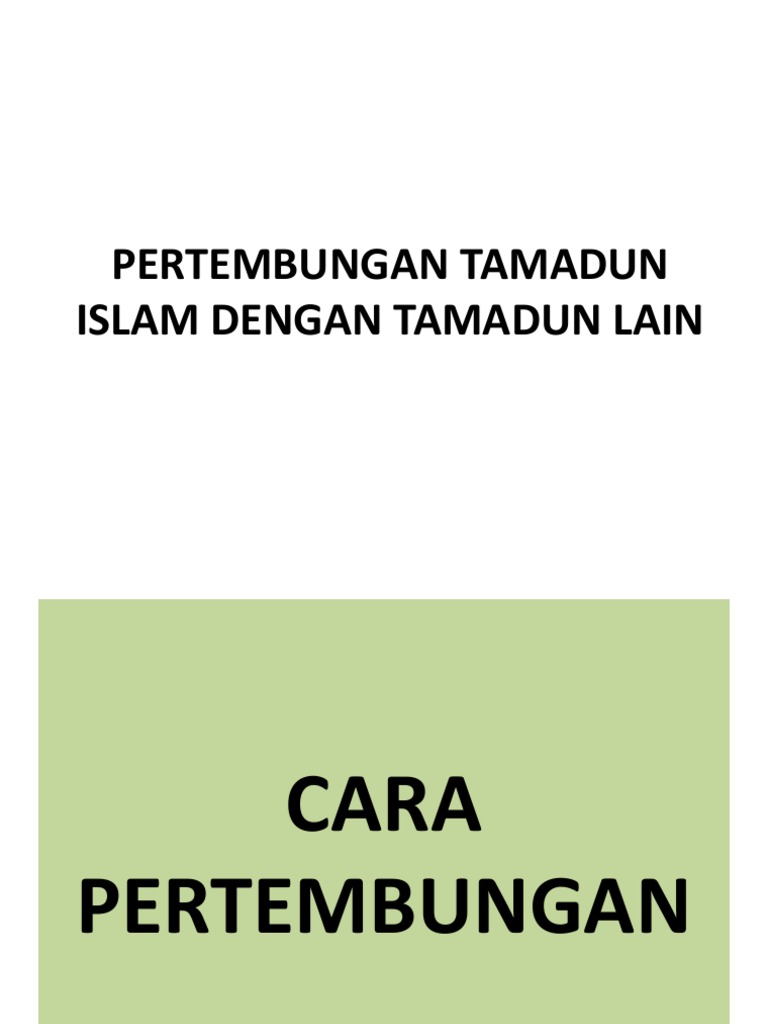 An Tamadun Islam Dengan Tamadun Lain Pdf