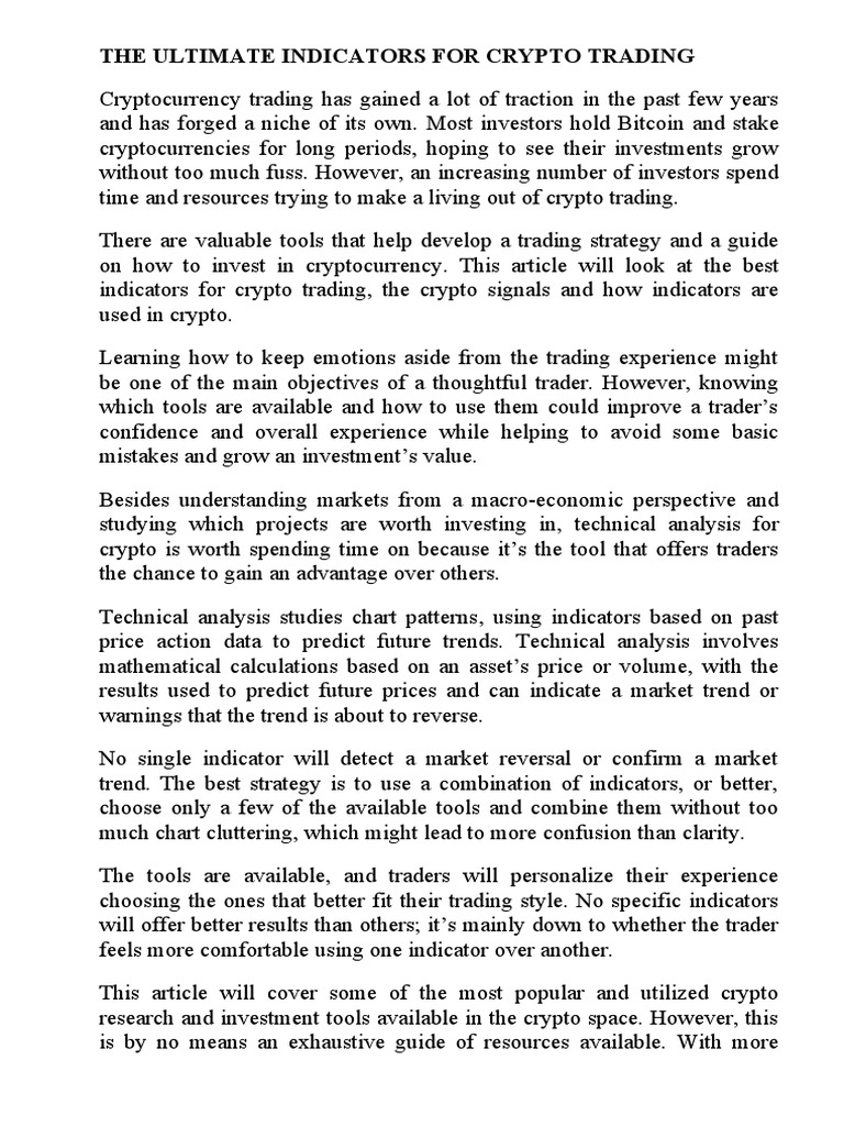 The Ultimate Indicators For Crypto Trading Pdf Technical Analysis