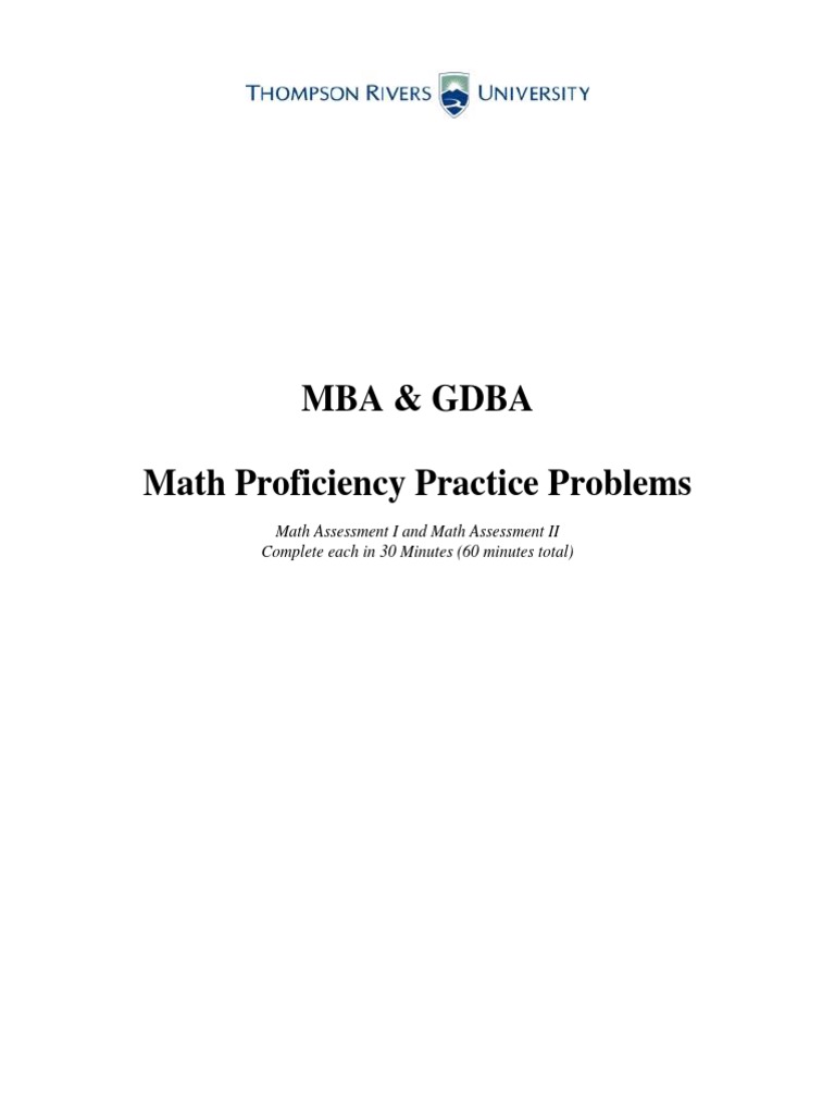 Math Proficiency Practice Problems and Solutions PDF Mean Retail