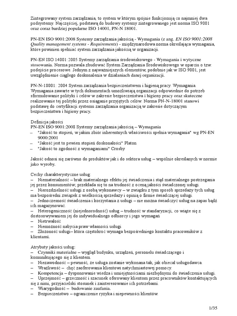 Quality management systems requirements mi dzynarodowa norma
