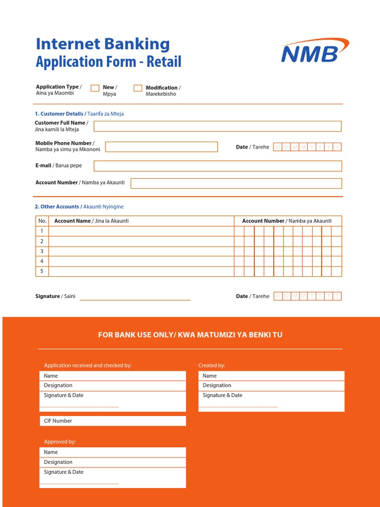 INTERNET BANKING APPLICATION FORM-Retail11-11-19 PDF | PDF