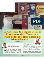 1-La Academia de Lenguas Clásicas Fray Alonso de La Veracruz A Través de Sus Coloquios Nacionales e Internacionales