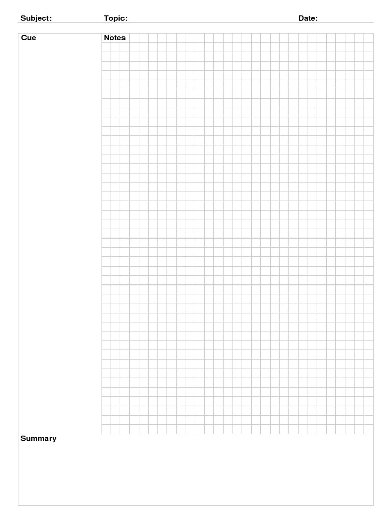 Cornell Note Taking Guide | PDF