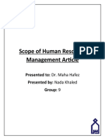 Scope of Human Resource Management Article