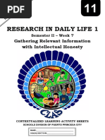 Applied - 11 - Research in Daily Life 1 - semII - CLAS7 - Gathering Relevant Information With Intellectual Honesty - v4 PNS PDF