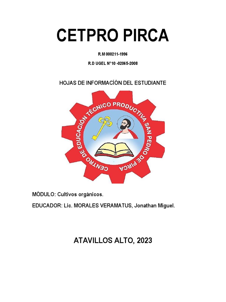 Hoja Inf 1 3 Cultivos Orgánicos PDF Fertilizante Suelo