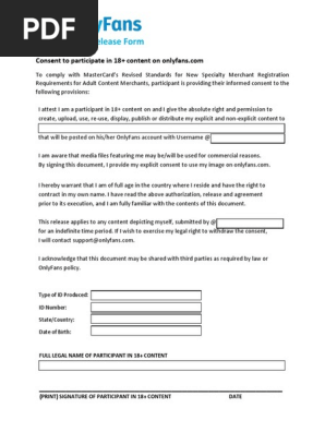 OF Release Form