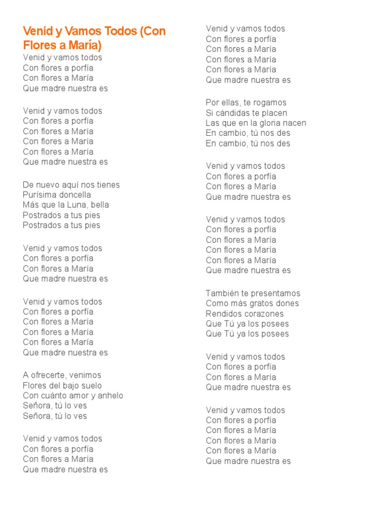 Venid y Vamos Todos: Letra y Acordes | PDF