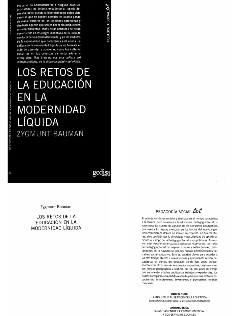 BAUMAN-Retos de la educación en la modernidad liquida | PDF