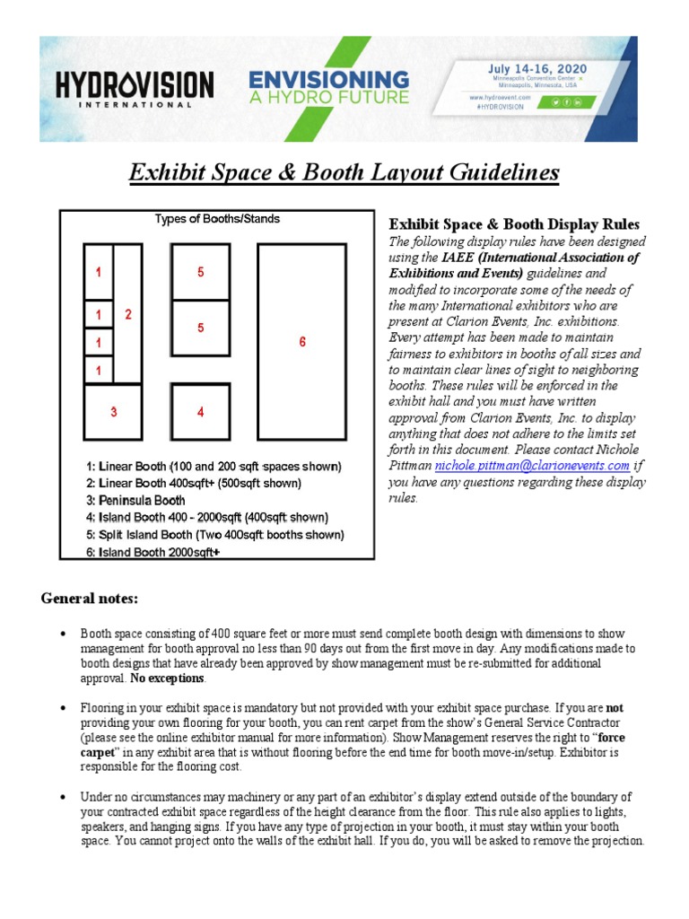 HV2020 Exhibit Space Guidelines PDF | PDF | Unmanned Aerial Vehicle