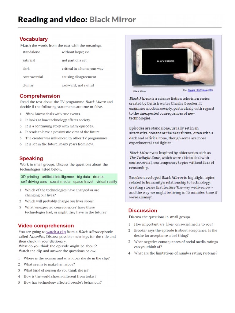 Black Mirror Nosedive PDF