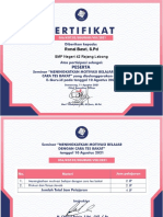 Ronal Basri, S.PD Sertifikat Seminar Tes Bakat 10 Agustus 2021