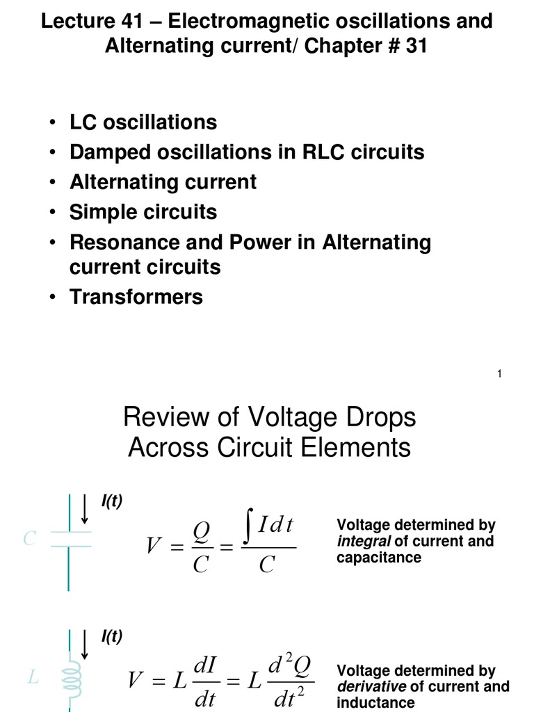LC Oscillation Capacitor Physics & Mathematics