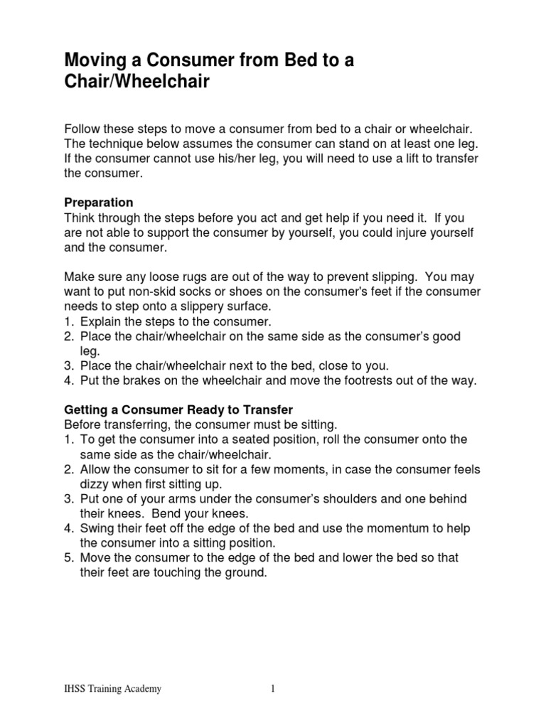 Moving_Consumer_from_Bed_to_Chair PDF Wheelchair Chair