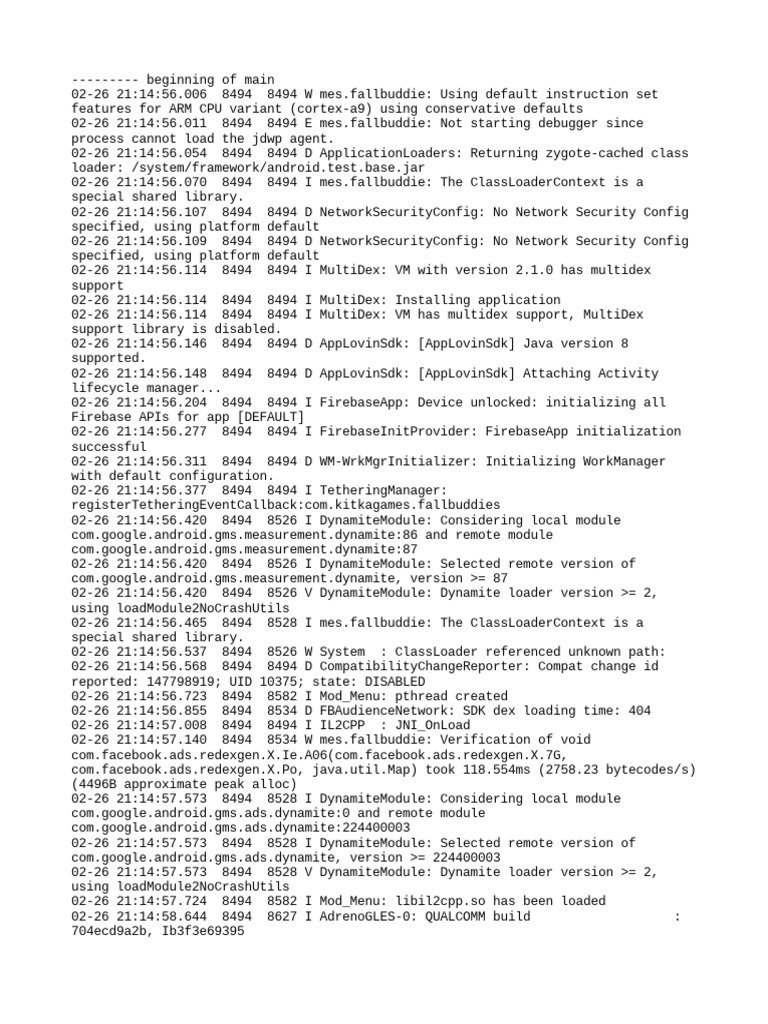 Android App Initialization Logs | PDF | Library (Computing) | Java ...