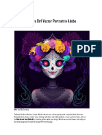 Neon Calavera Girl Vector Portrait in Adobe Illustrator PDF