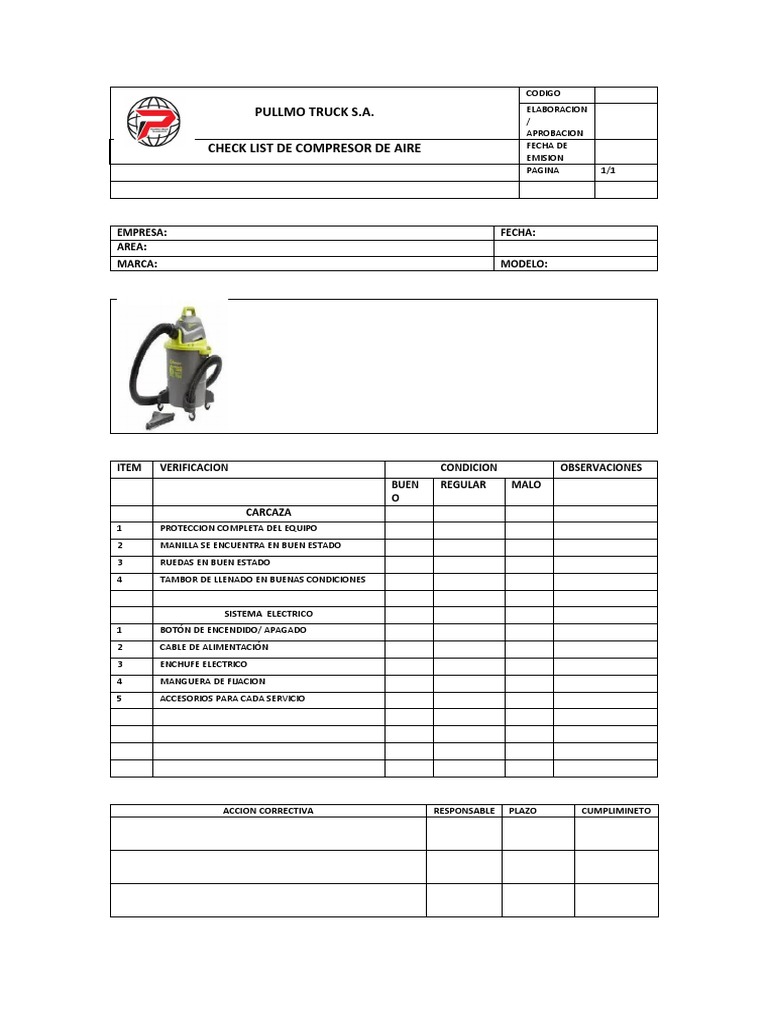 Check List Aspiradora | PDF
