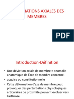 Les Deviations Axiales Des Membres