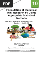 Math10 - q4 - Mod6-8 - Formulation of Statistical Mini Research by Using Appropriate Statistical Methods - Delfin - Alacyang - BGO